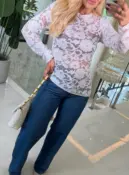 blusa bianca assimétrica renda 3734