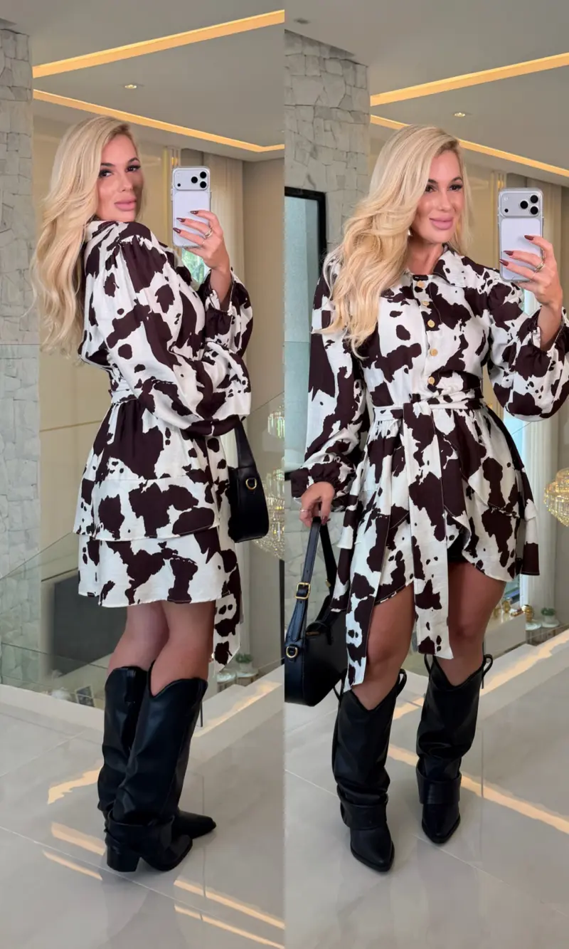 vestido fabiane estampado de vaquinha 3738