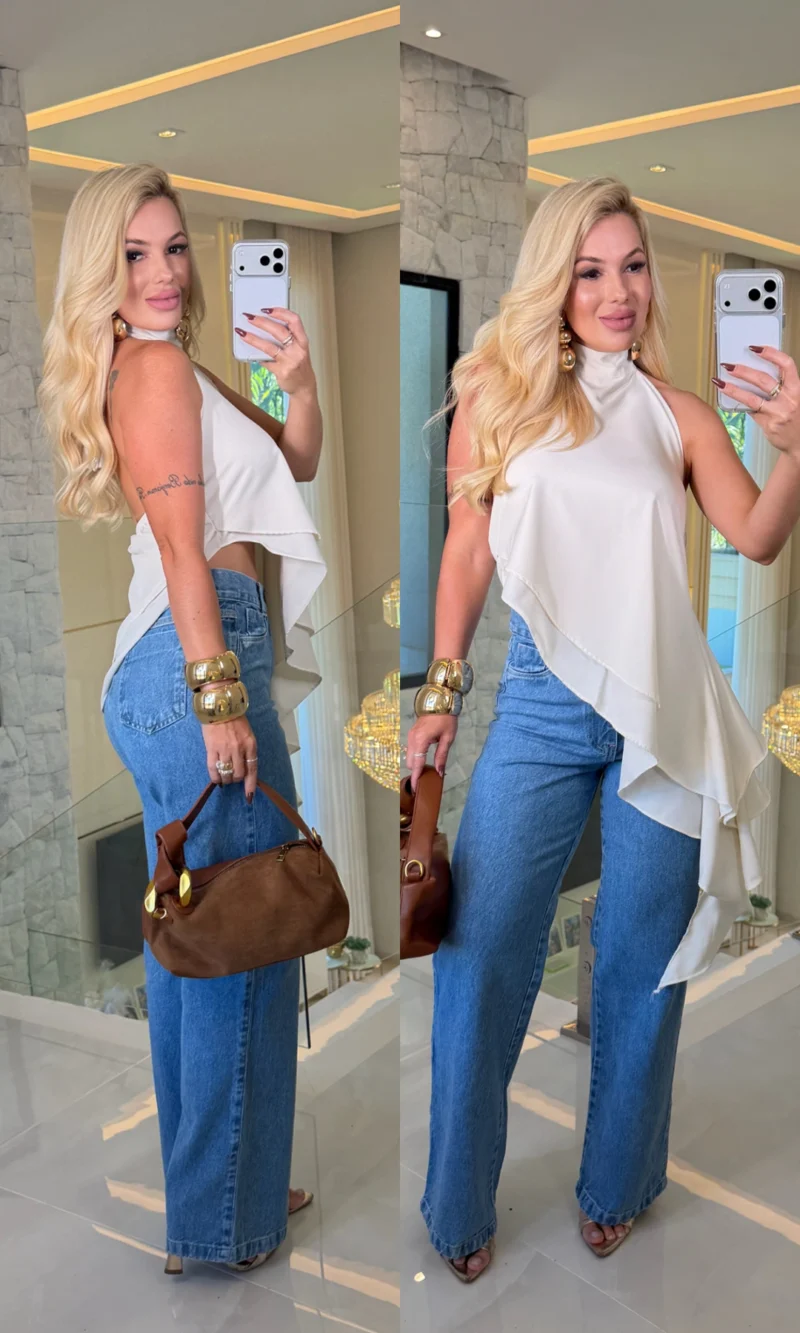 blusa mileni gola de babado lateral 3762