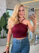 blusa kailane canelada suplex c / detalhe dourado 3756