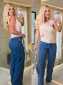 calça wid leg brilho 3811