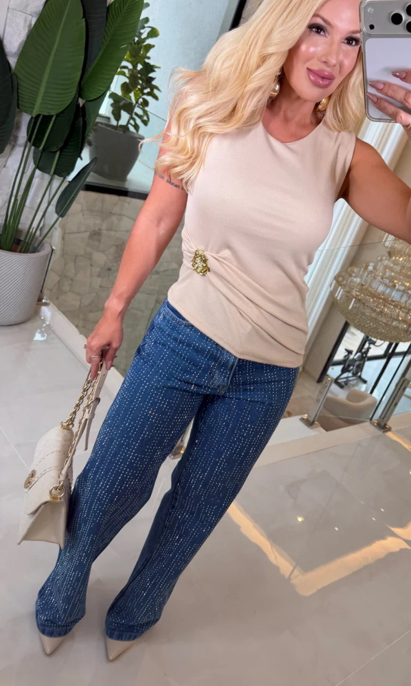 calça wid leg brilho 3811