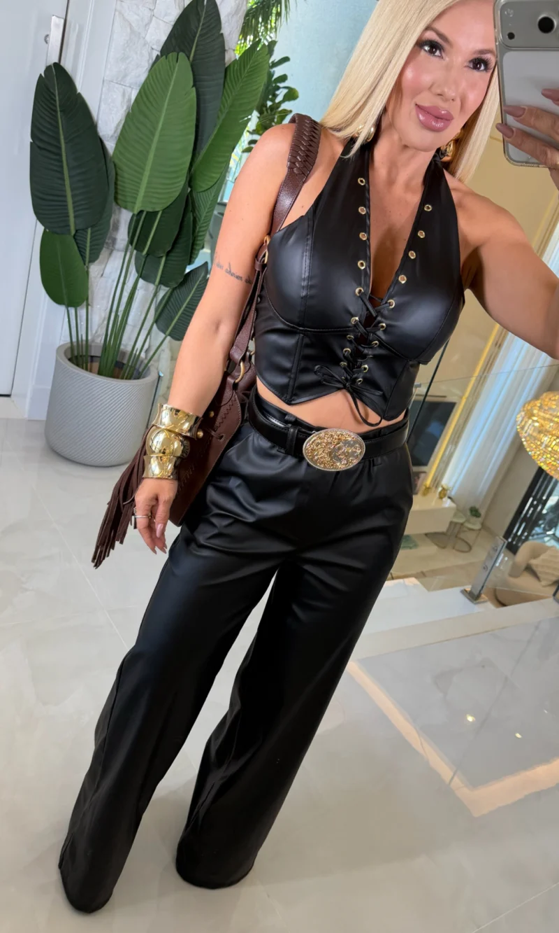 blusa courino amarração c/ bojo e lastex 3872