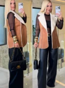 colete suede c/ pelo milena 3859