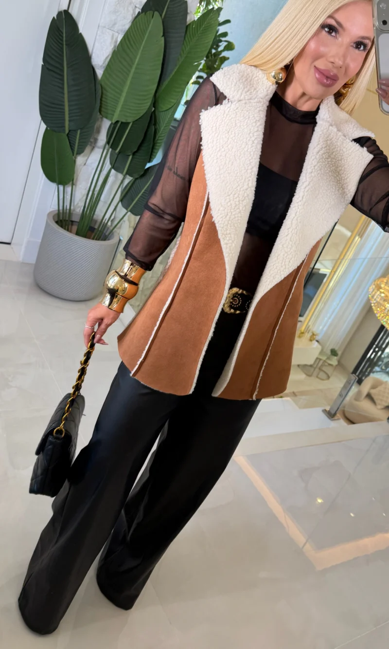colete suede c/ pelo milena 3859