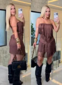 conjunto franja suede c/bojo 3869