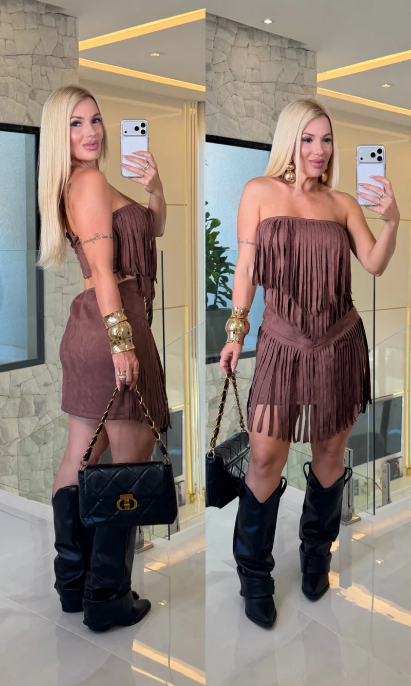 conjunto franja suede c/bojo 3869