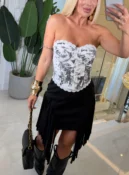 saia franja suede 3866