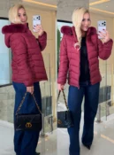 jaqueta puffer forrada c/ pelo e capuz removido 3890
