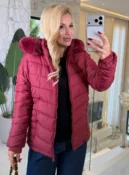 jaqueta puffer forrada c/ pelo e capuz removido 3890