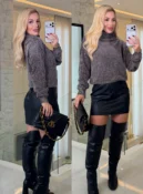 blusa chenille mousse trico 2930