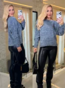 blusa chenille ombro a ombro 3889