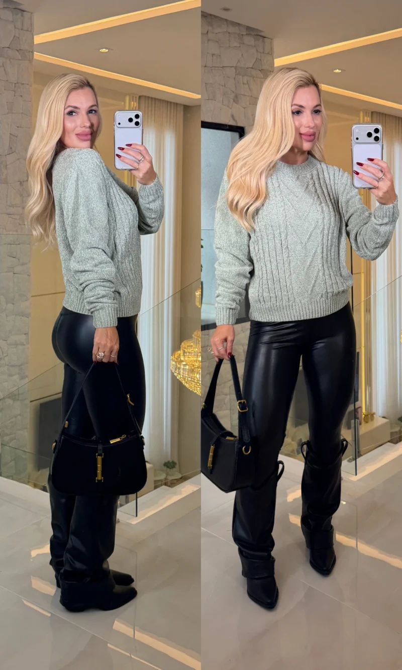 blusa chenille ombro a ombro 3889