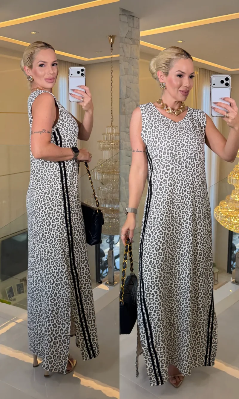 vestido marta onça com listras 2198
