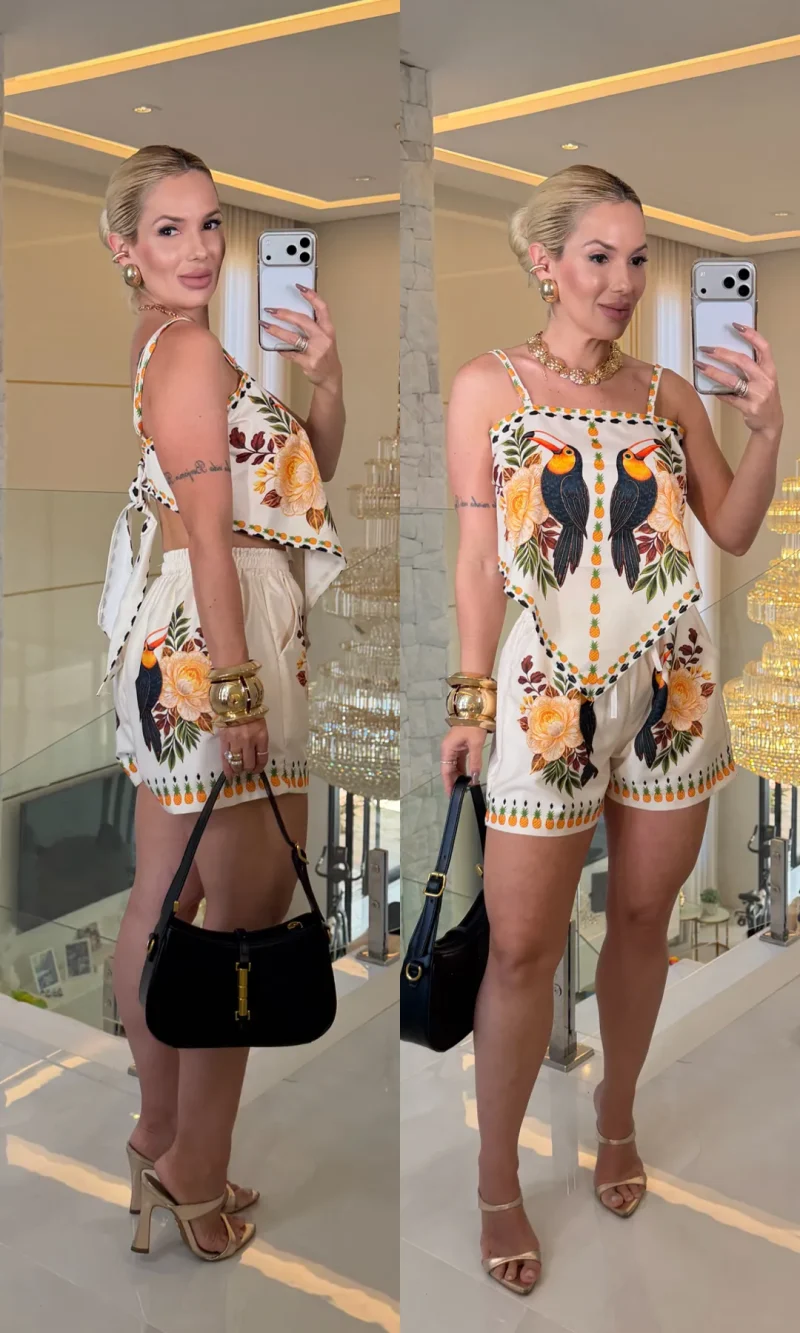 conjunto julia estampado shorts 4142