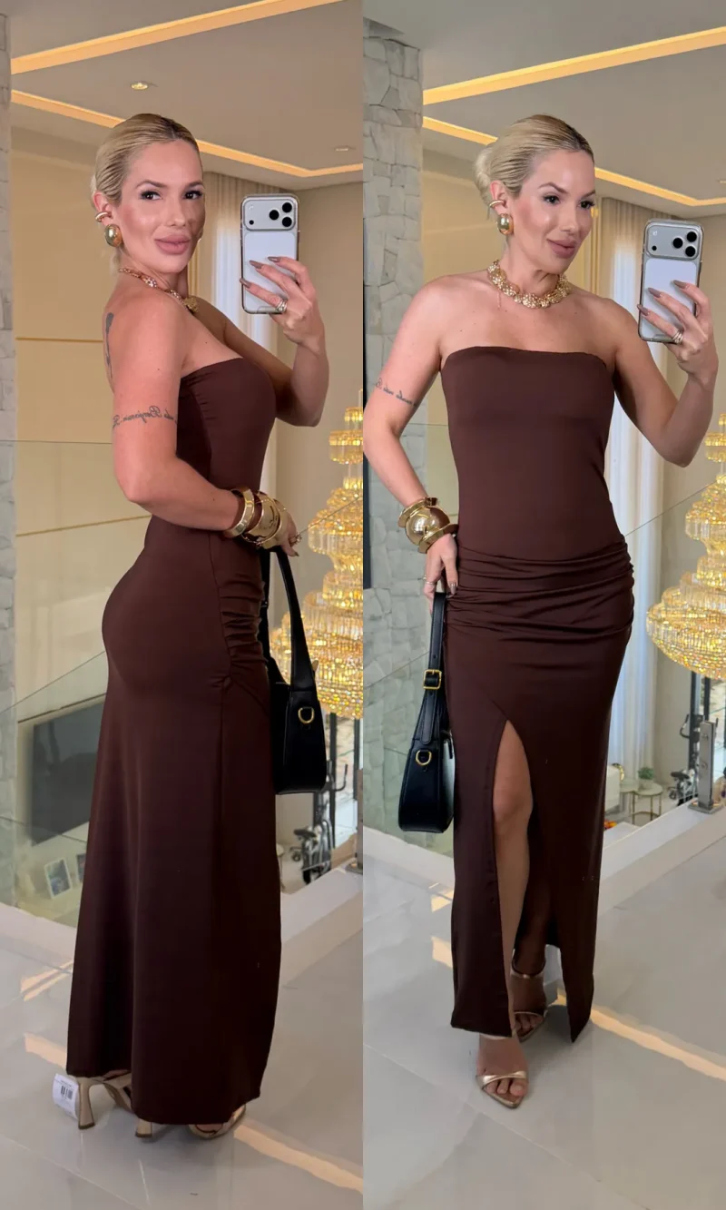 vestido andressa tomara que caia com franzido 4169