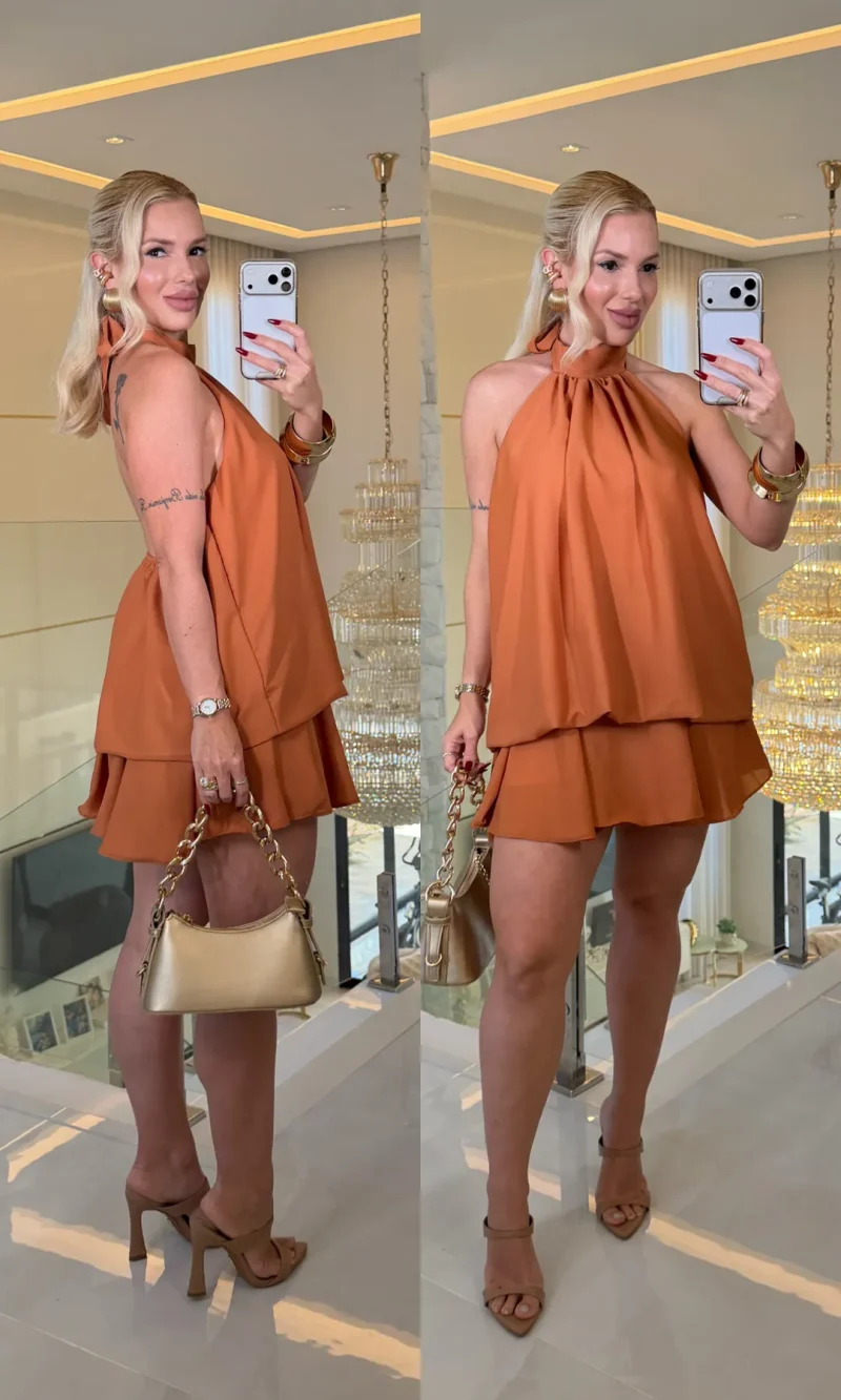 vestido maitê gola no chiffon 4190