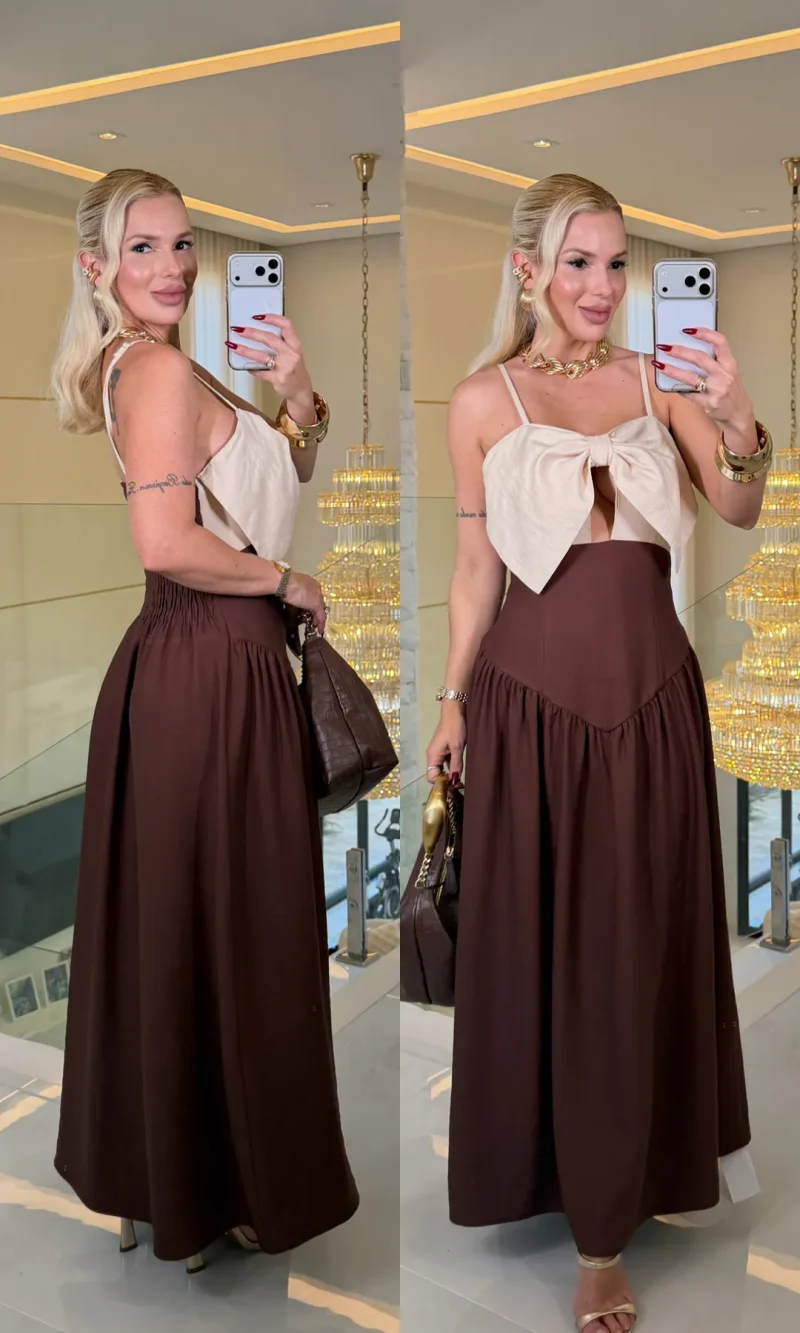 vestido helene laço na frente 4207