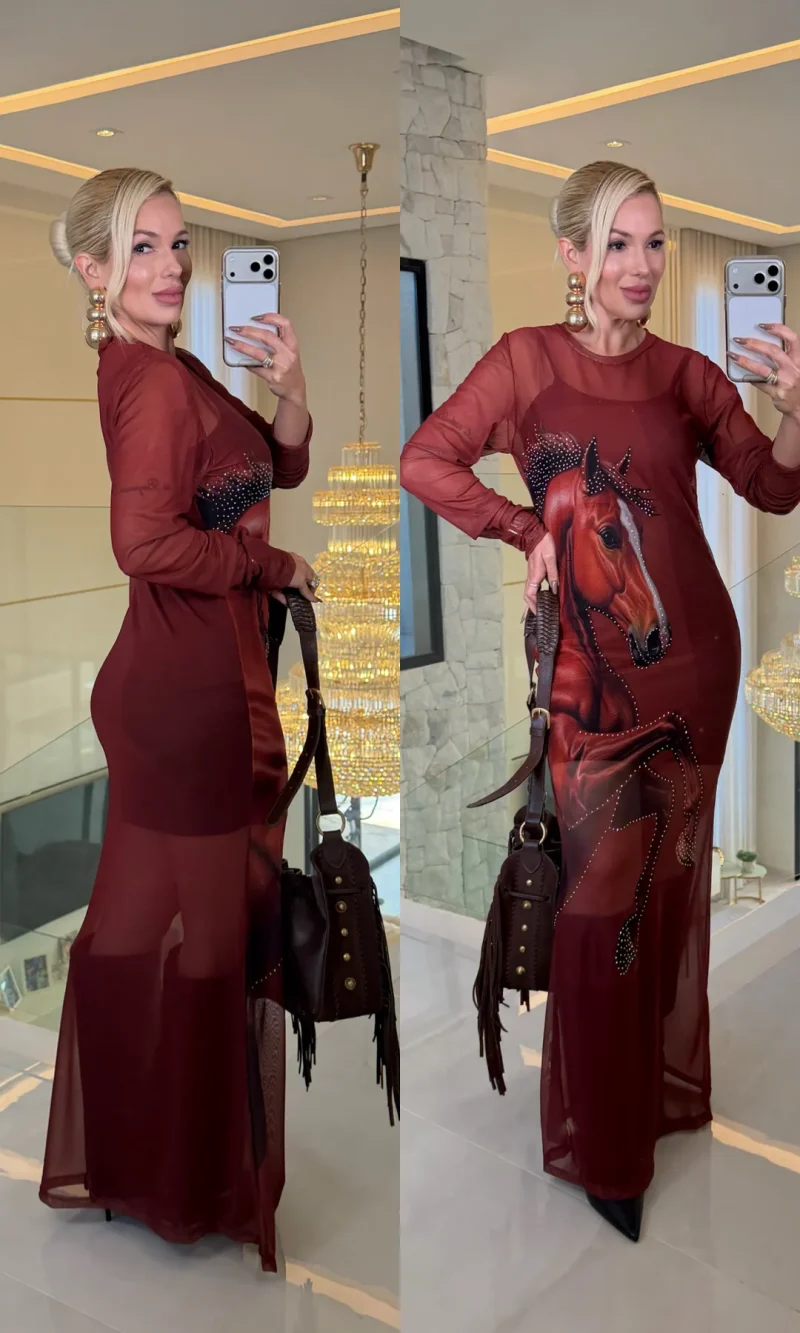 vestido de tule do cavalo 4127