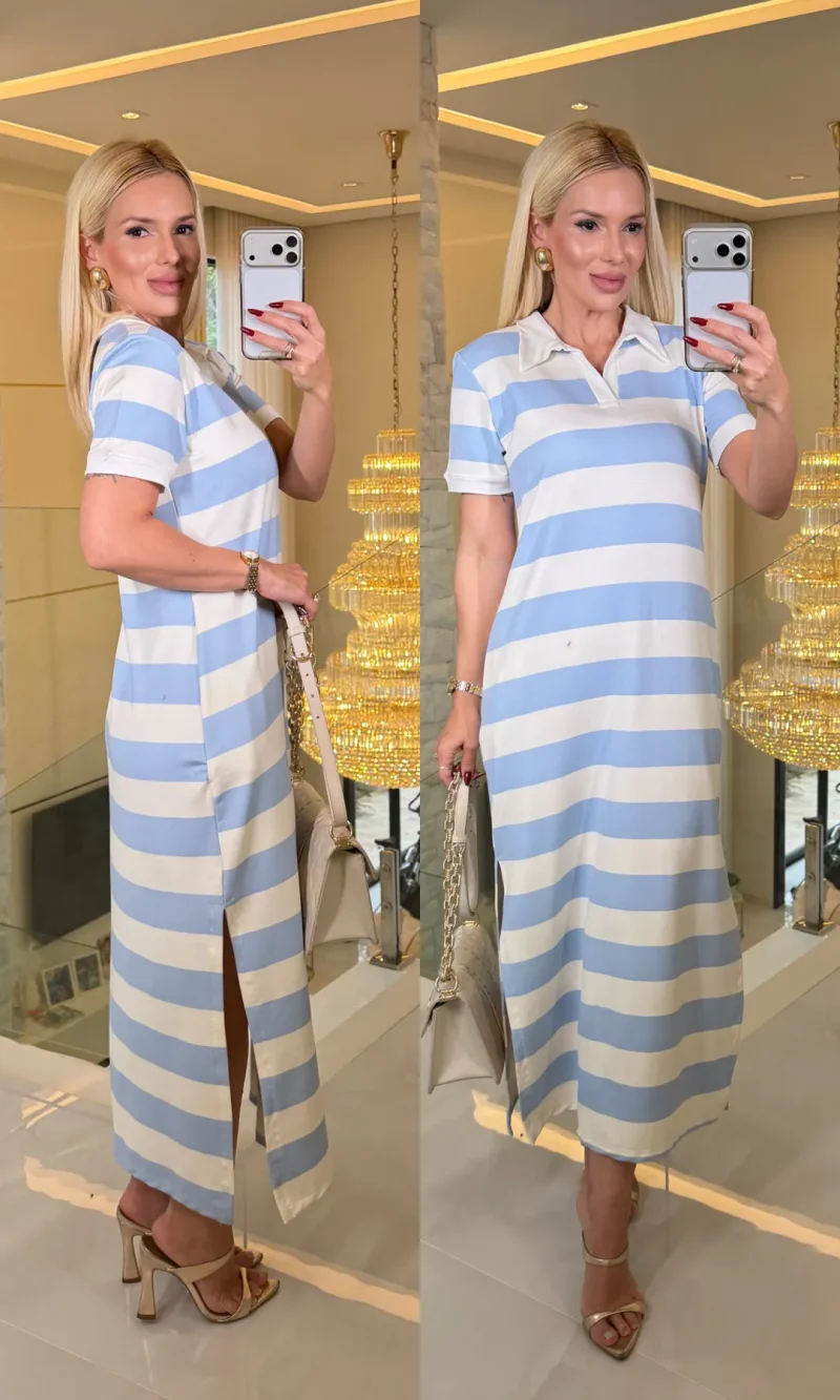 vestido listrado belina 4112