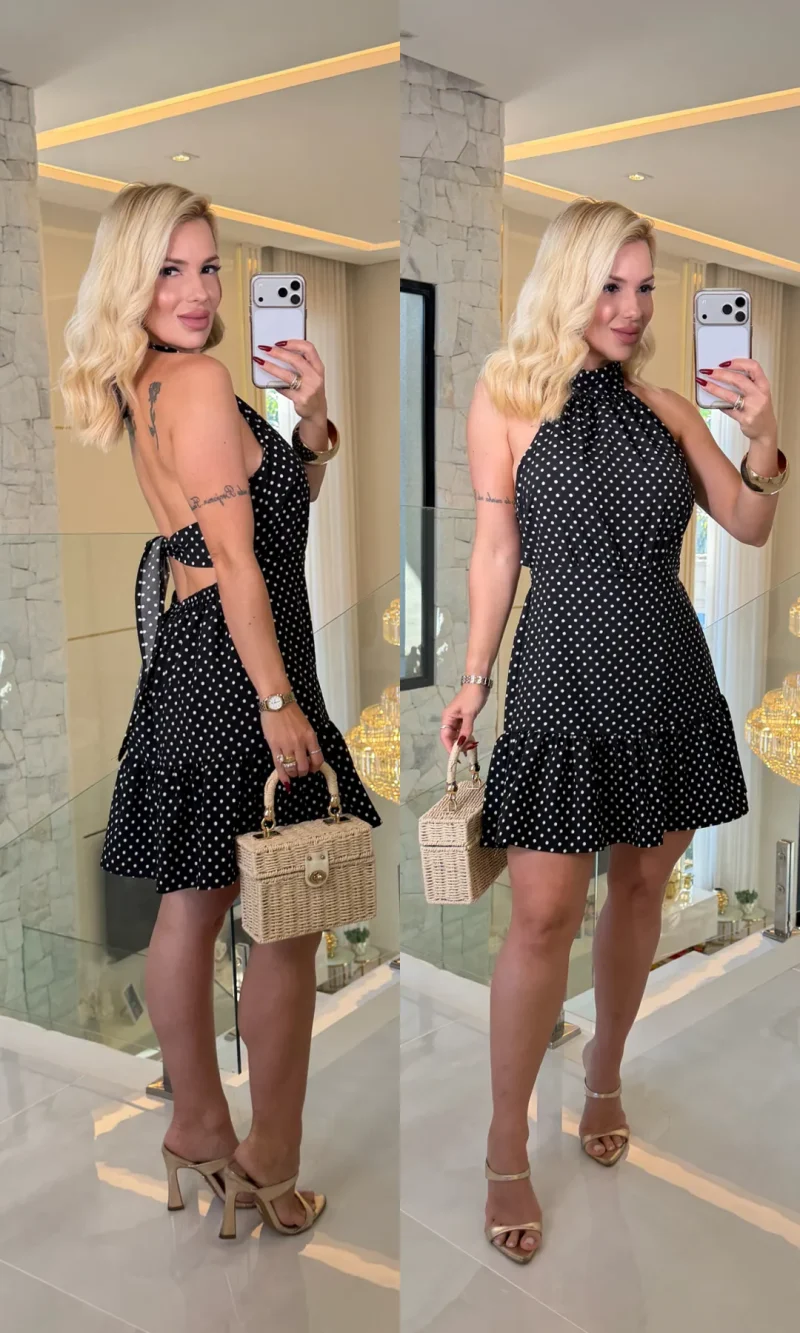 vestido gracy bolinha amarração 4252