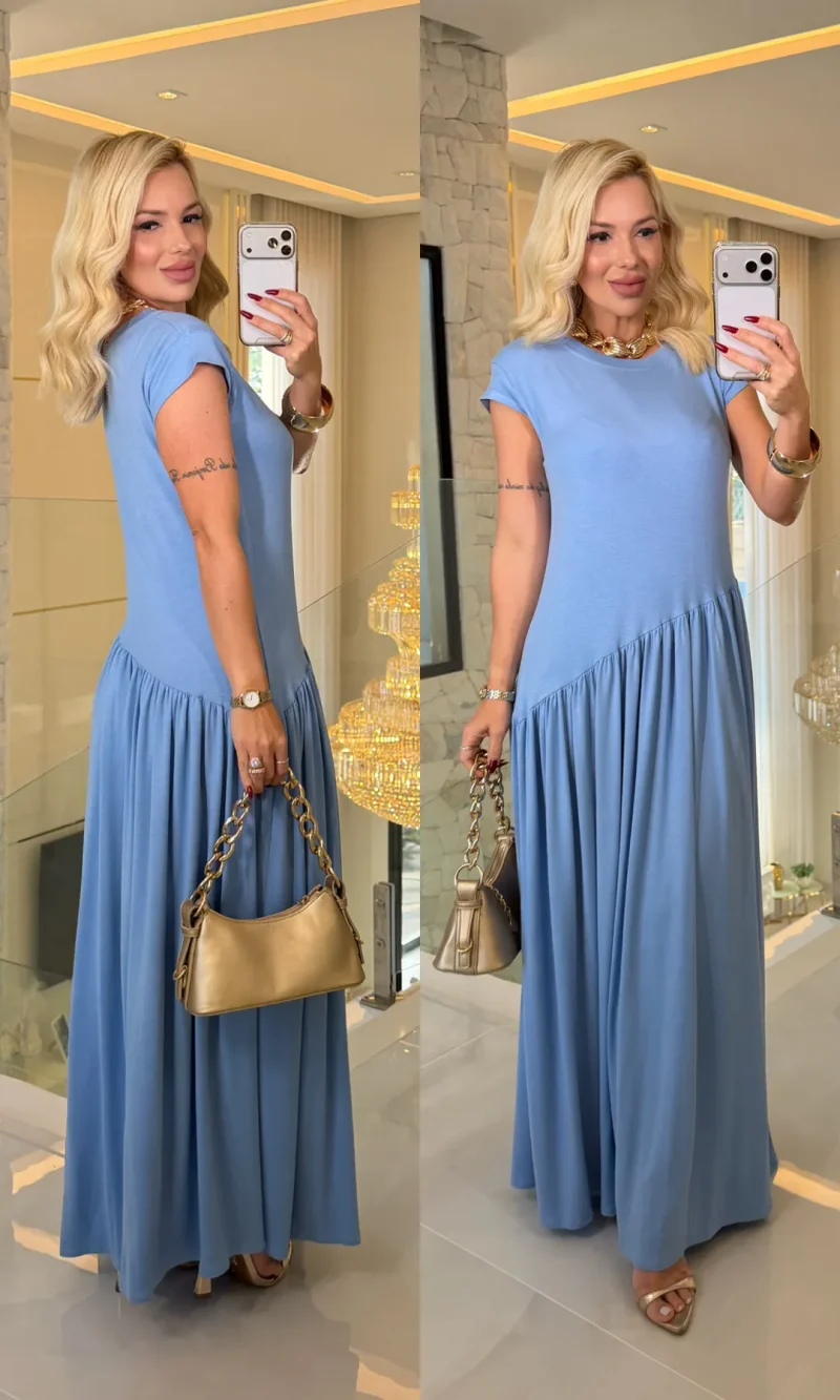 vestido sandra de malha longo 4259
