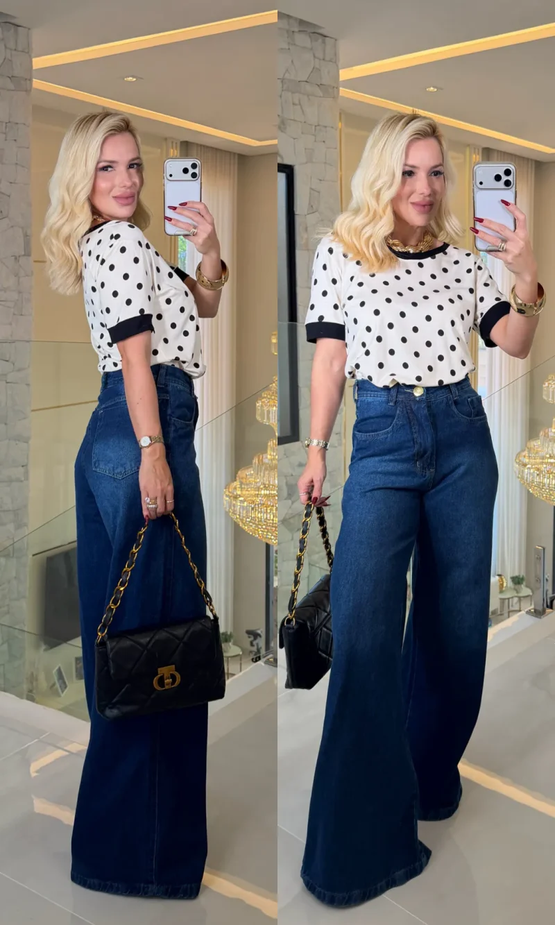 blusa de malha bolinha 4244